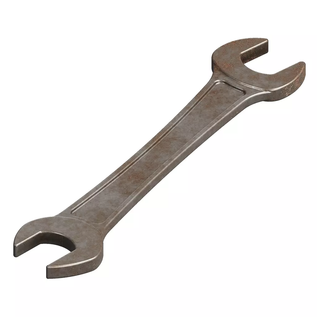 Rusty Iron Spanner 3D model_1