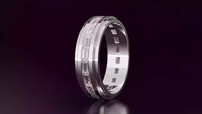Channel Set Baguette Straight Eternity Ring N06 162CT EU54