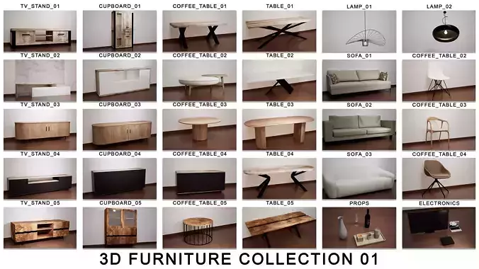 3D Furniture collection 3D model