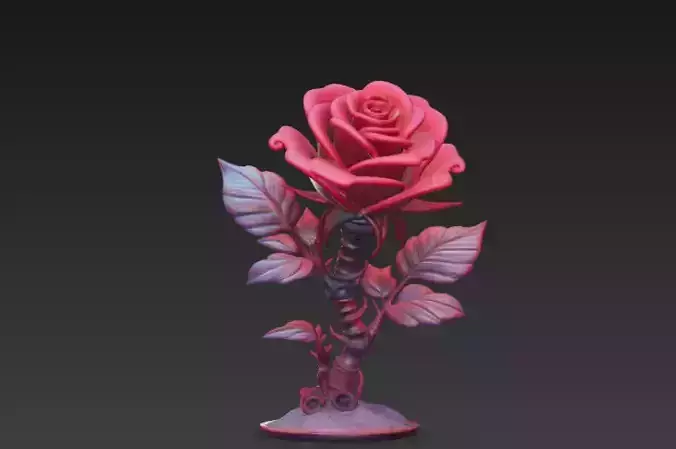 RED ROZE FLOWER  3D model