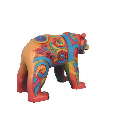 2277 Color 3D Model of a Totem Style Bear 3D print model_24