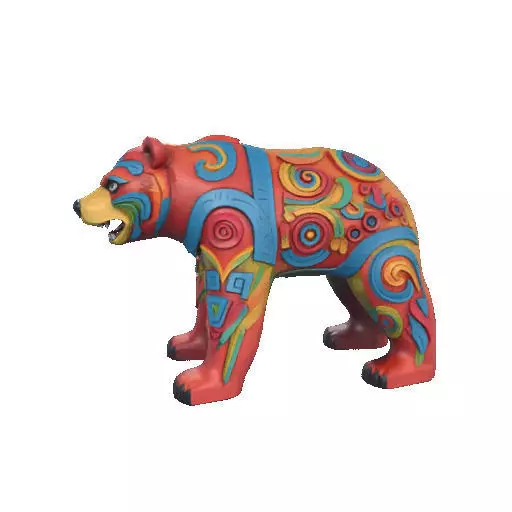 2277 Color 3D Model of a Totem Style Bear 3D print model_7