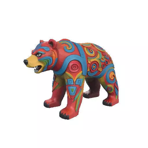 2277 Color 3D Model of a Totem Style Bear 3D print model_9