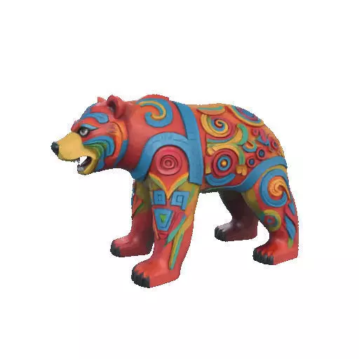 2277 Color 3D Model of a Totem Style Bear 3D print model_8