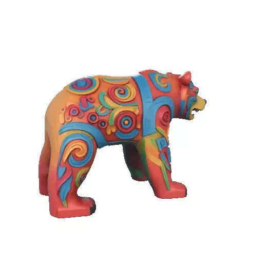 2277 Color 3D Model of a Totem Style Bear 3D print model_23