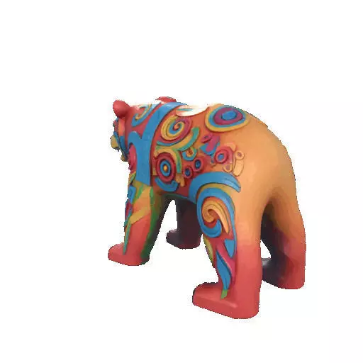 2277 Color 3D Model of a Totem Style Bear 3D print model_32