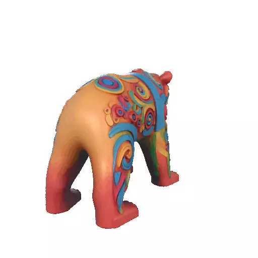 2277 Color 3D Model of a Totem Style Bear 3D print model_26