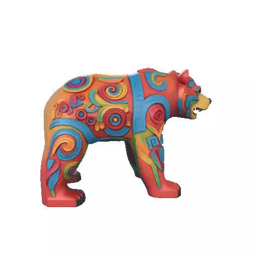 2277 Color 3D Model of a Totem Style Bear 3D print model_22