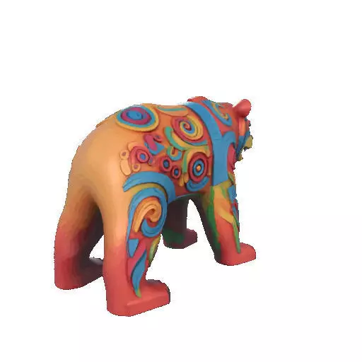 2277 Color 3D Model of a Totem Style Bear 3D print model_25