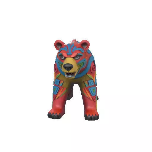 2277 Color 3D Model of a Totem Style Bear 3D print model_13