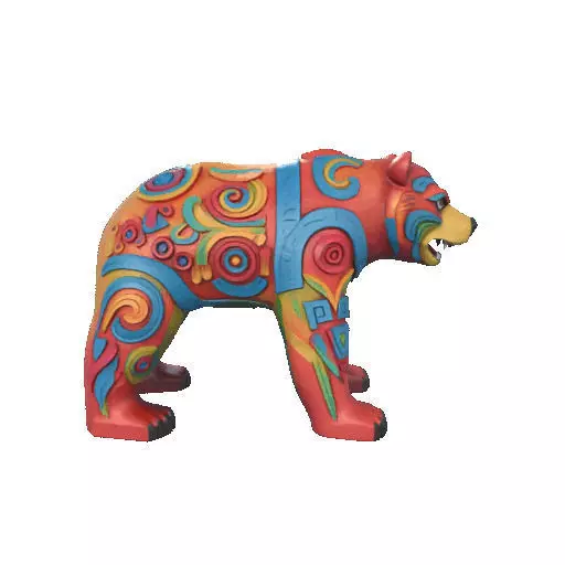 2277 Color 3D Model of a Totem Style Bear 3D print model_21
