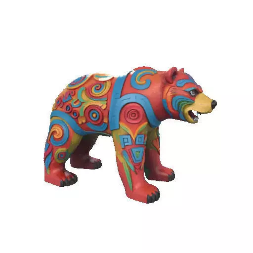 2277 Color 3D Model of a Totem Style Bear 3D print model_19