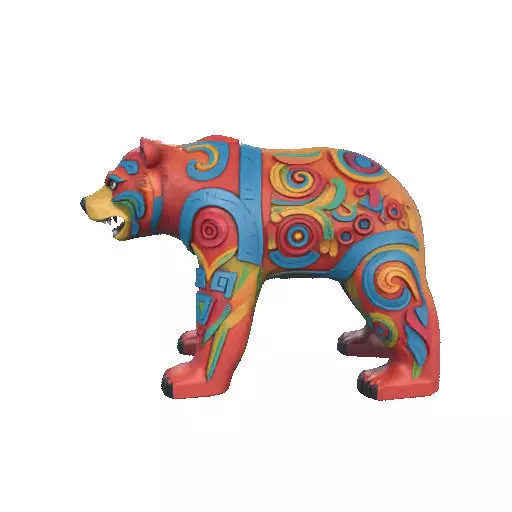 2277 Color 3D Model of a Totem Style Bear 3D print model_6