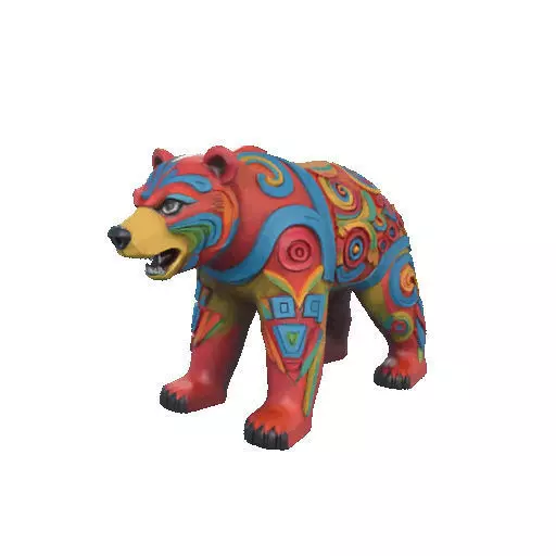 2277 Color 3D Model of a Totem Style Bear 3D print model_10