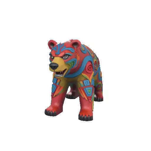2277 Color 3D Model of a Totem Style Bear 3D print model_12