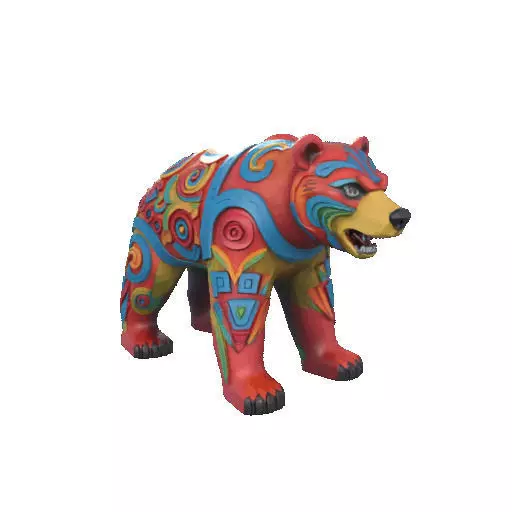 2277 Color 3D Model of a Totem Style Bear 3D print model_17