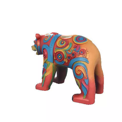 2277 Color 3D Model of a Totem Style Bear 3D print model_33