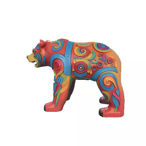 2277 Color 3D Model of a Totem Style Bear 3D print model_35