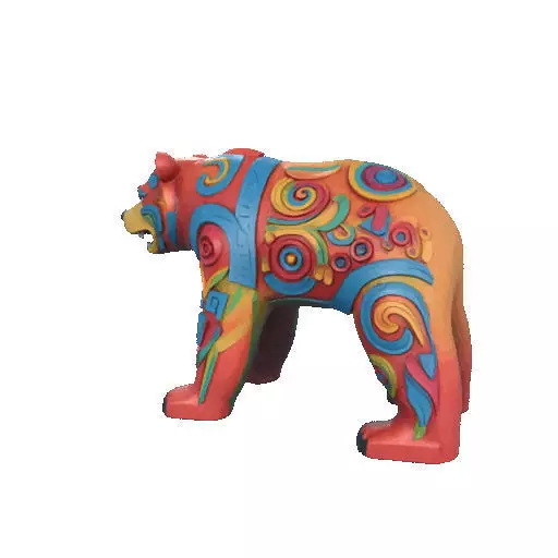 2277 Color 3D Model of a Totem Style Bear 3D print model_34