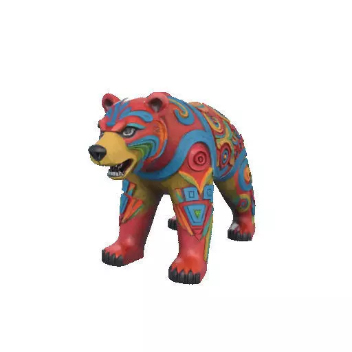 2277 Color 3D Model of a Totem Style Bear 3D print model_11