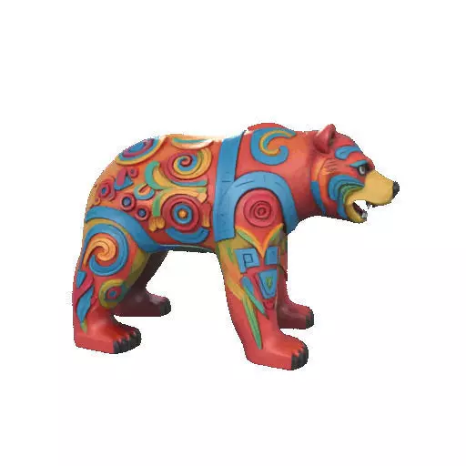 2277 Color 3D Model of a Totem Style Bear 3D print model_20