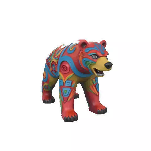 2277 Color 3D Model of a Totem Style Bear 3D print model_16