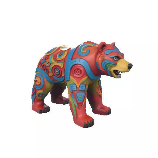 2277 Color 3D Model of a Totem Style Bear 3D print model_18