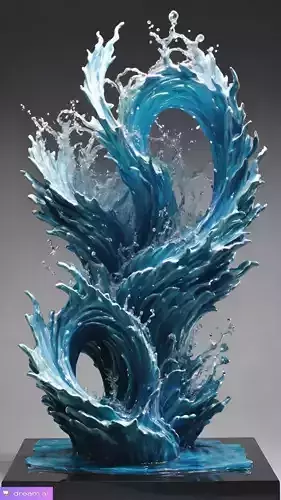 Water Wave Sculpture 3D Dynamic Ocean Art Frozen Motion Low-poly 3D model Water Wave Sculpture 3D Dynamic Ocean Art Frozen Motion Low-poly 3D model