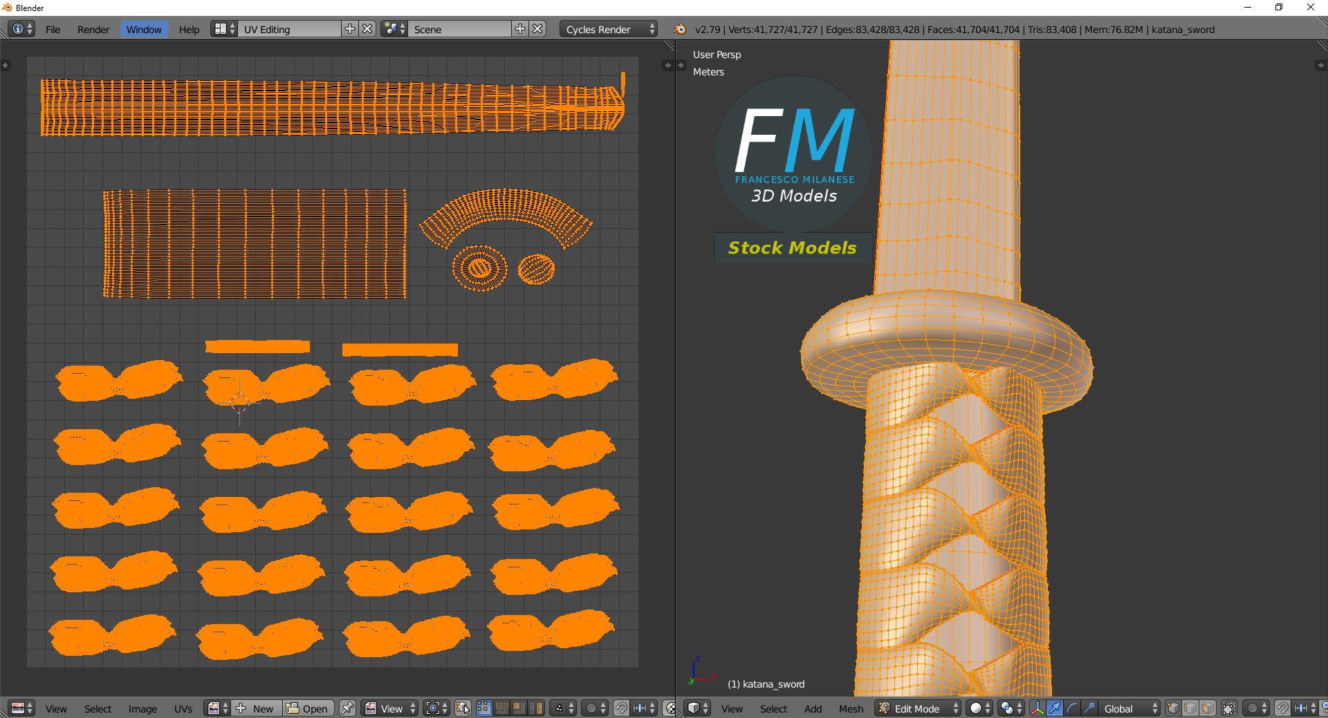 Katana sword 3D model_10
