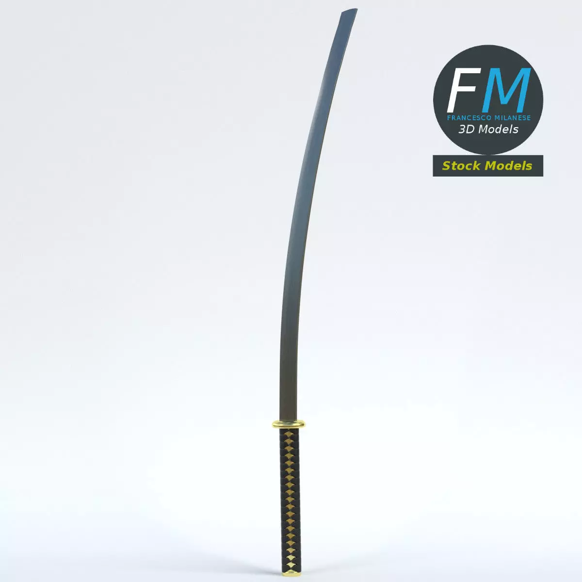 Katana sword 3D model_0