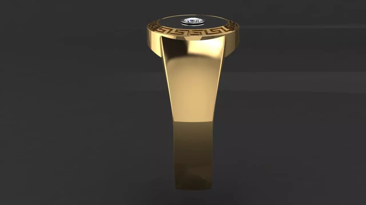 Men ring with a black insert 3D print model_3