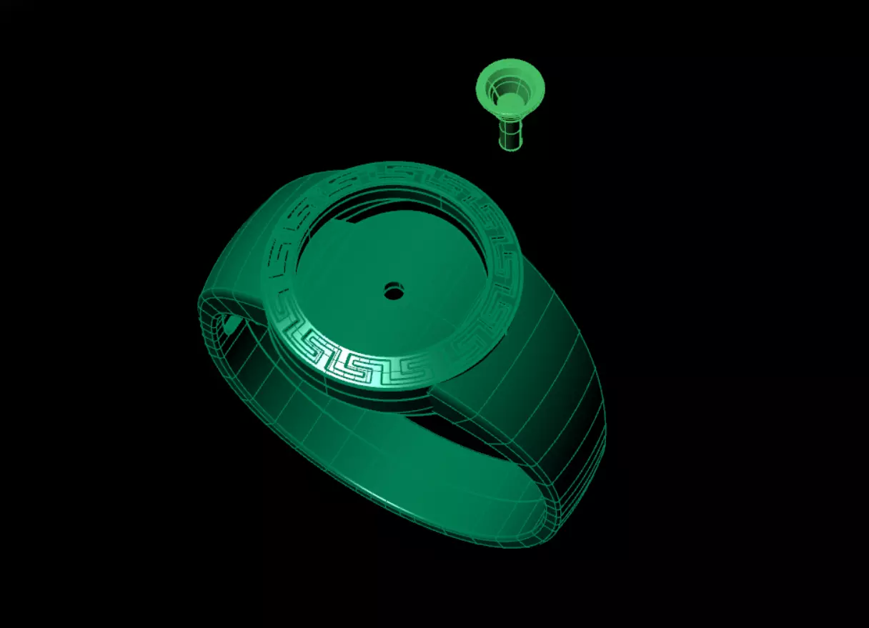 Men ring with a black insert 3D print model_15