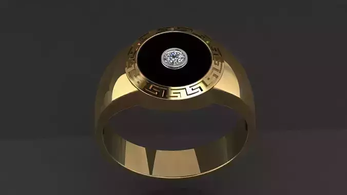 Men ring with a black insert