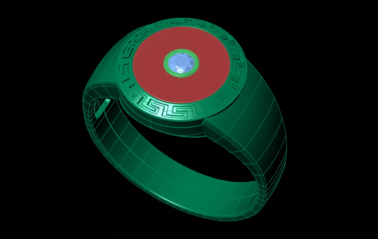 Men ring with a black insert 3D print model_12