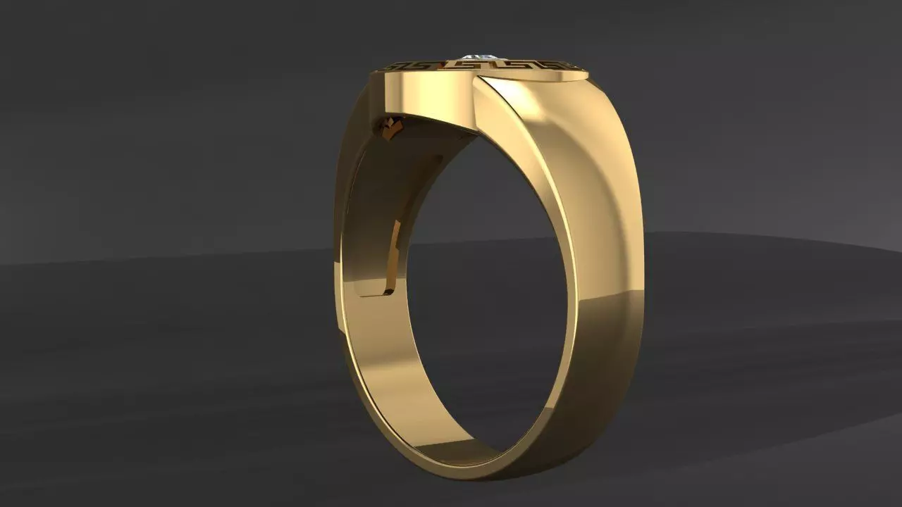 Men ring with a black insert 3D print model_5