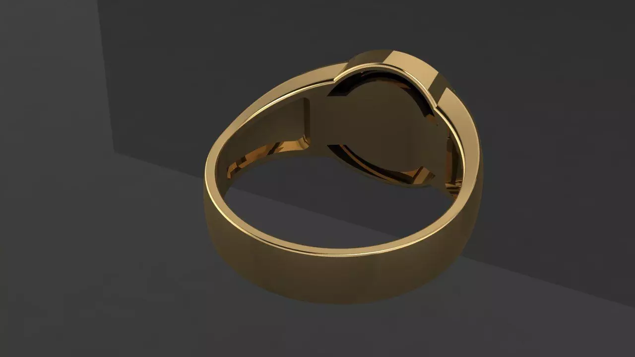 Men ring with a black insert 3D print model_6