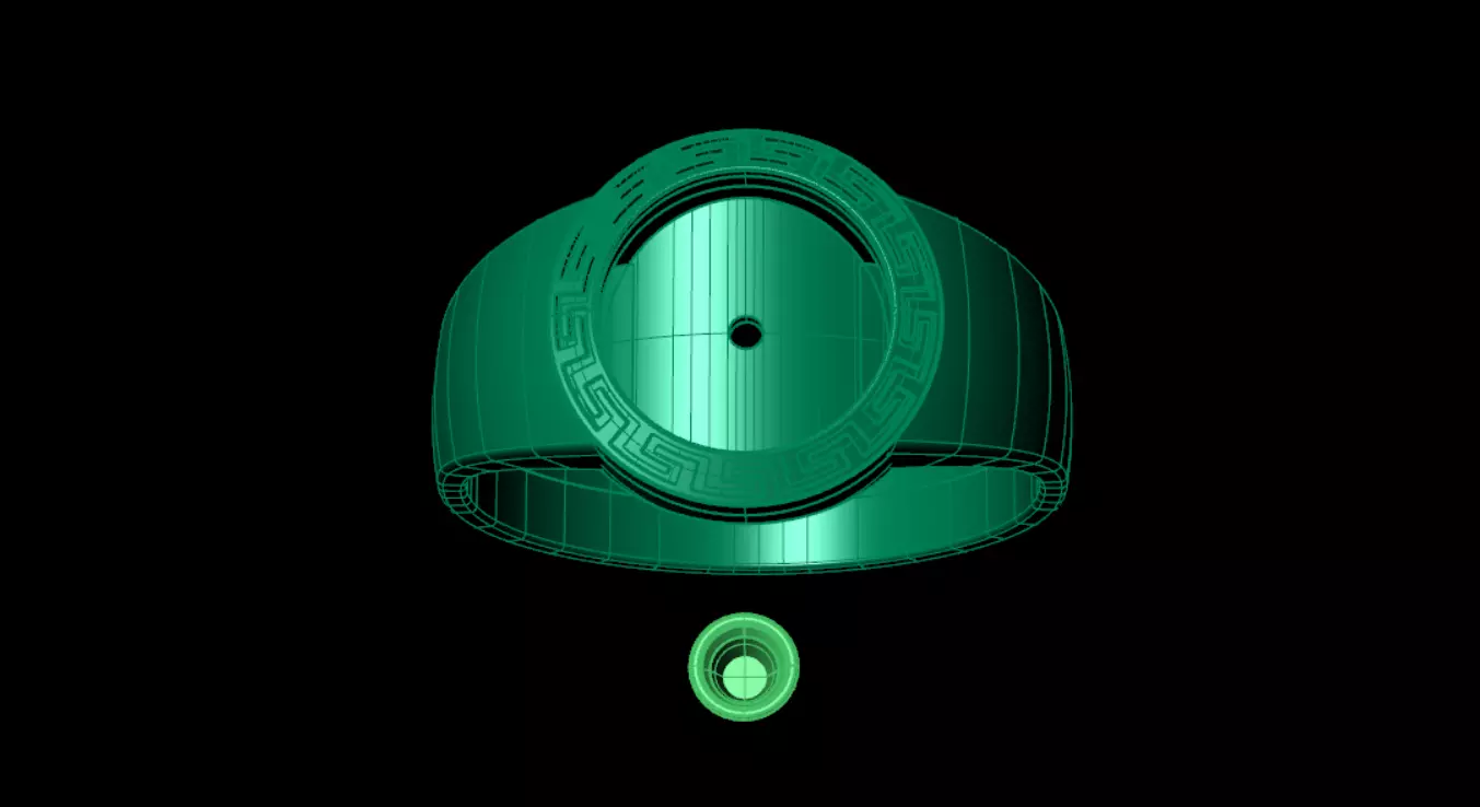 Men ring with a black insert 3D print model_14