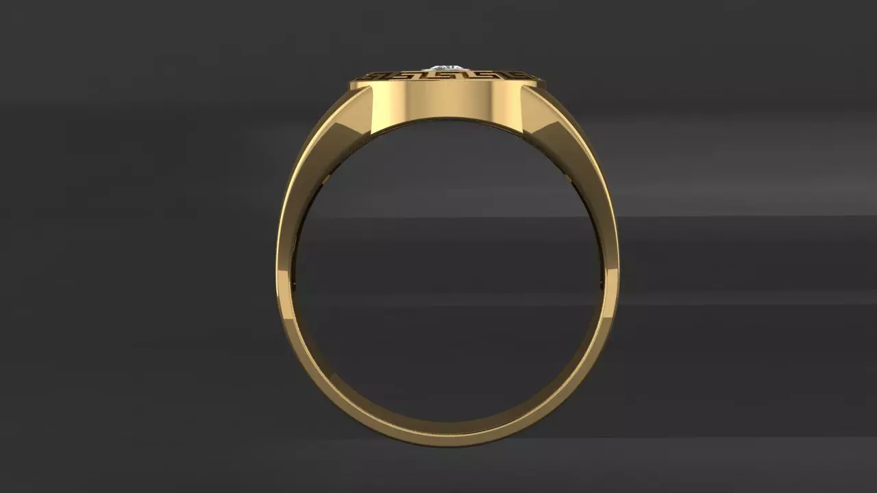 Men ring with a black insert 3D print model_4