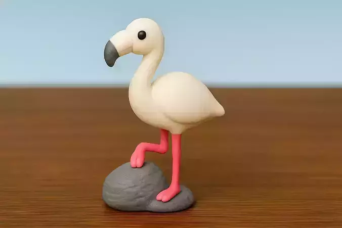 Flamingo On Rock