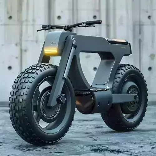 Electric Motorcycle 3D Futuristic Urban Bike Off-Road Tires Low-poly 3D model Electric Motorcycle 3D Futuristic Urban Bike Off-Road Tires Low-poly 3D model