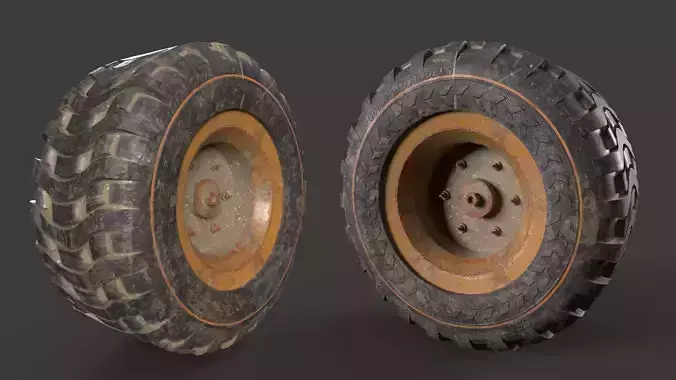 Truck Wheel Low-poly 3D model