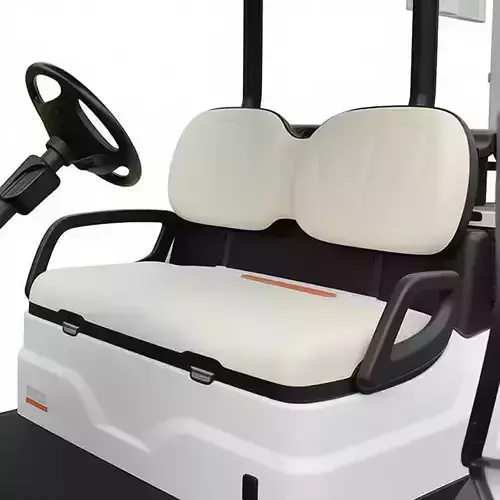 White Golf Cart 3D Electric Vehicle Canopy Dual Seats Low-poly 3D model 7