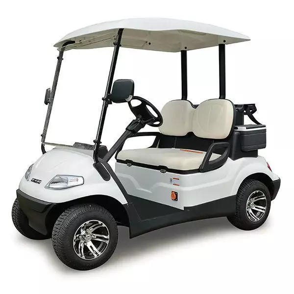 White Golf Cart 3D Electric Vehicle Canopy Dual Seats Low-poly 3D model_0