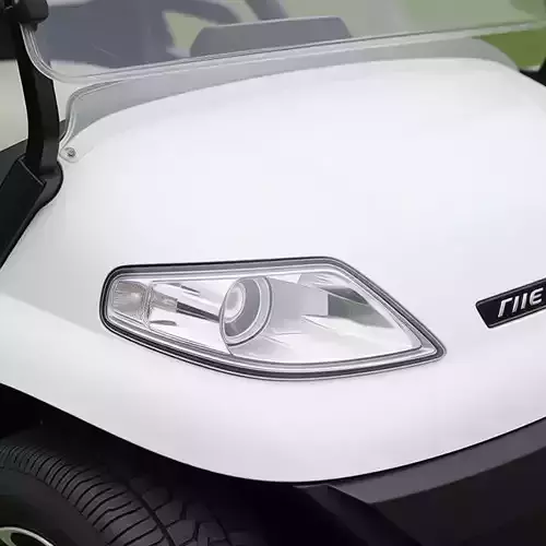 White Golf Cart 3D Electric Vehicle Canopy Dual Seats Low-poly 3D model 5
