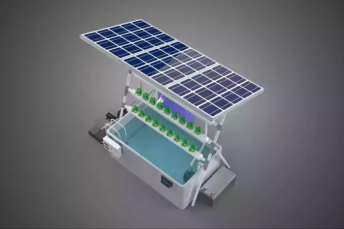 SOLAR PANEL POWERED IOT WATER NUTRIENT CONTROL HYDROPONIC PLANT