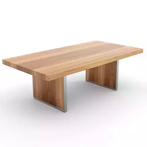 Elegant Modern Wood Slab Dining Table 3D Model Low-poly 3D model