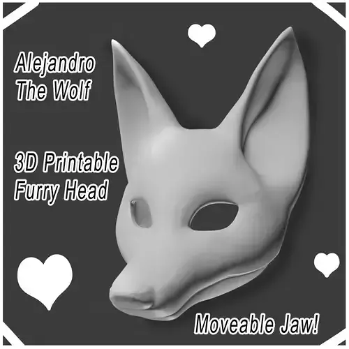 Alejandro The Wolf Canine 3D Printable Furry Head By  NA