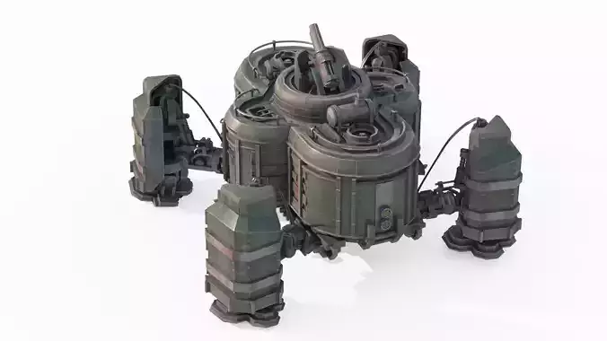 Fantasy style diesel powered crawling robot