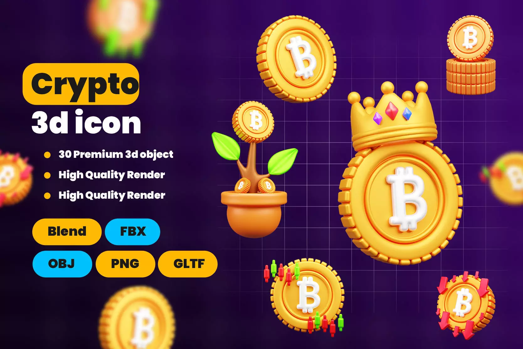 Crypto 3d Icon Pack 3D model_0