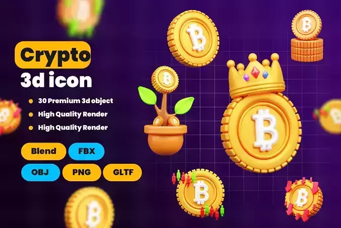 Crypto 3d Icon Pack